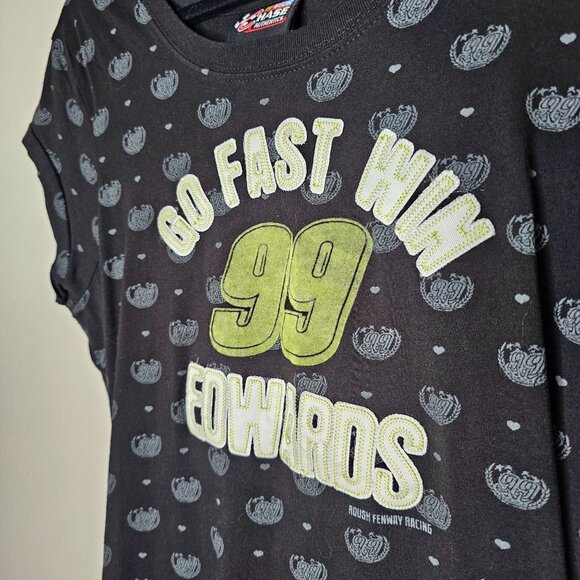Y2k Nascar Chase Authentics Size Large Black Short Sleeve Baby Tee 99 Edwards - Picture 2 of 6